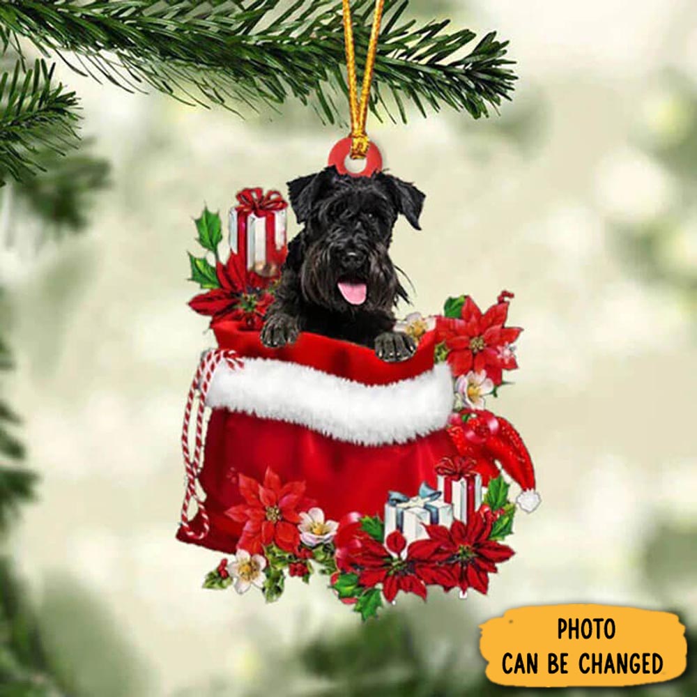 Personalized Schnauzer In Gift Bag Christmas Ornament Charming Christmas Ornament Gift Idea