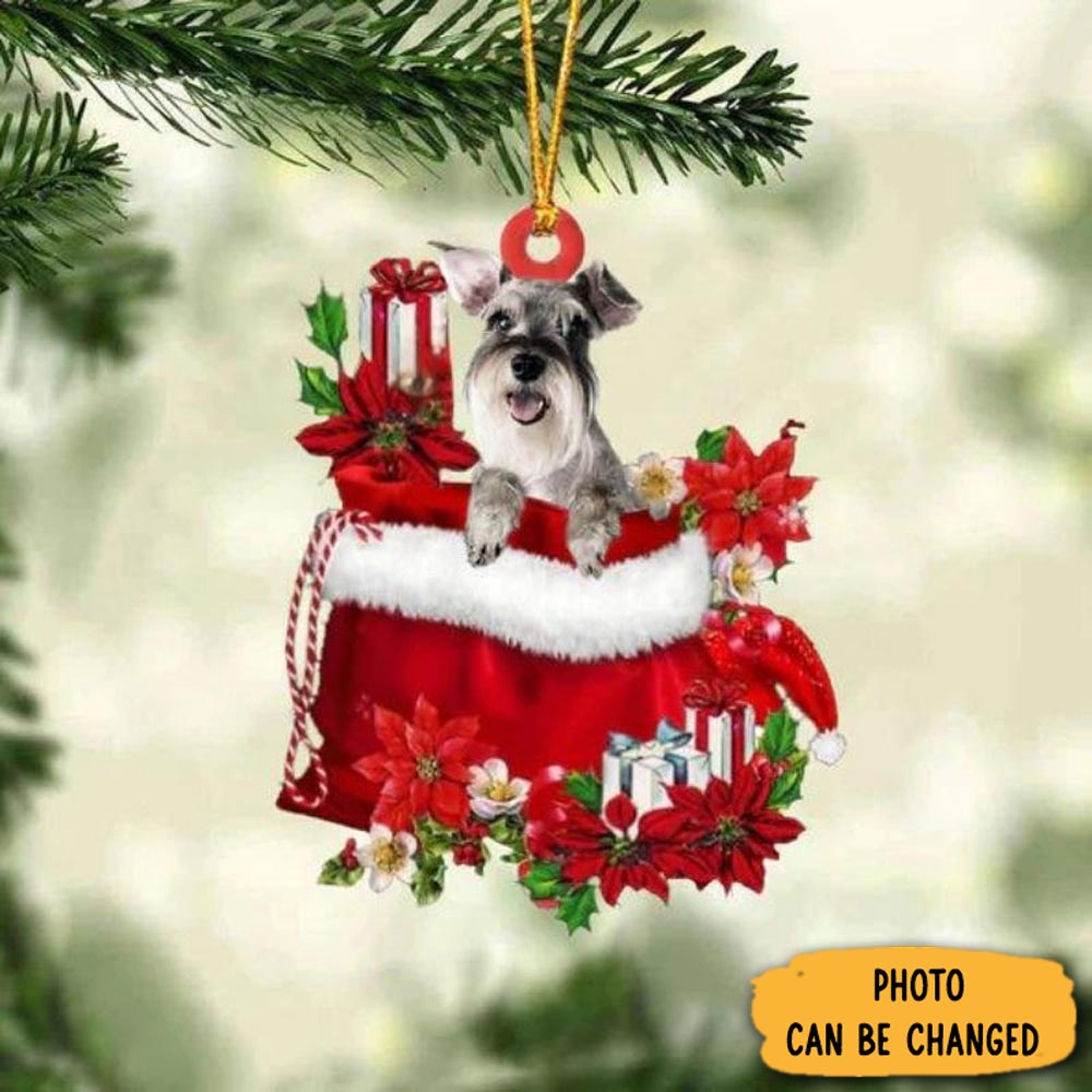 Personalized Schnauzer In Gift Bag Christmas Ornament Magical Christmas Tree Ornament