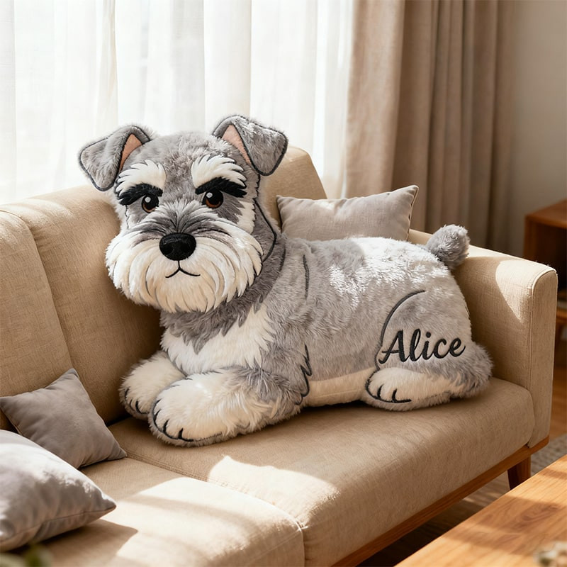 Personalized Schnauzer Pillow Cute Animal Pillows Christmas Gifts For Dog Lovers
