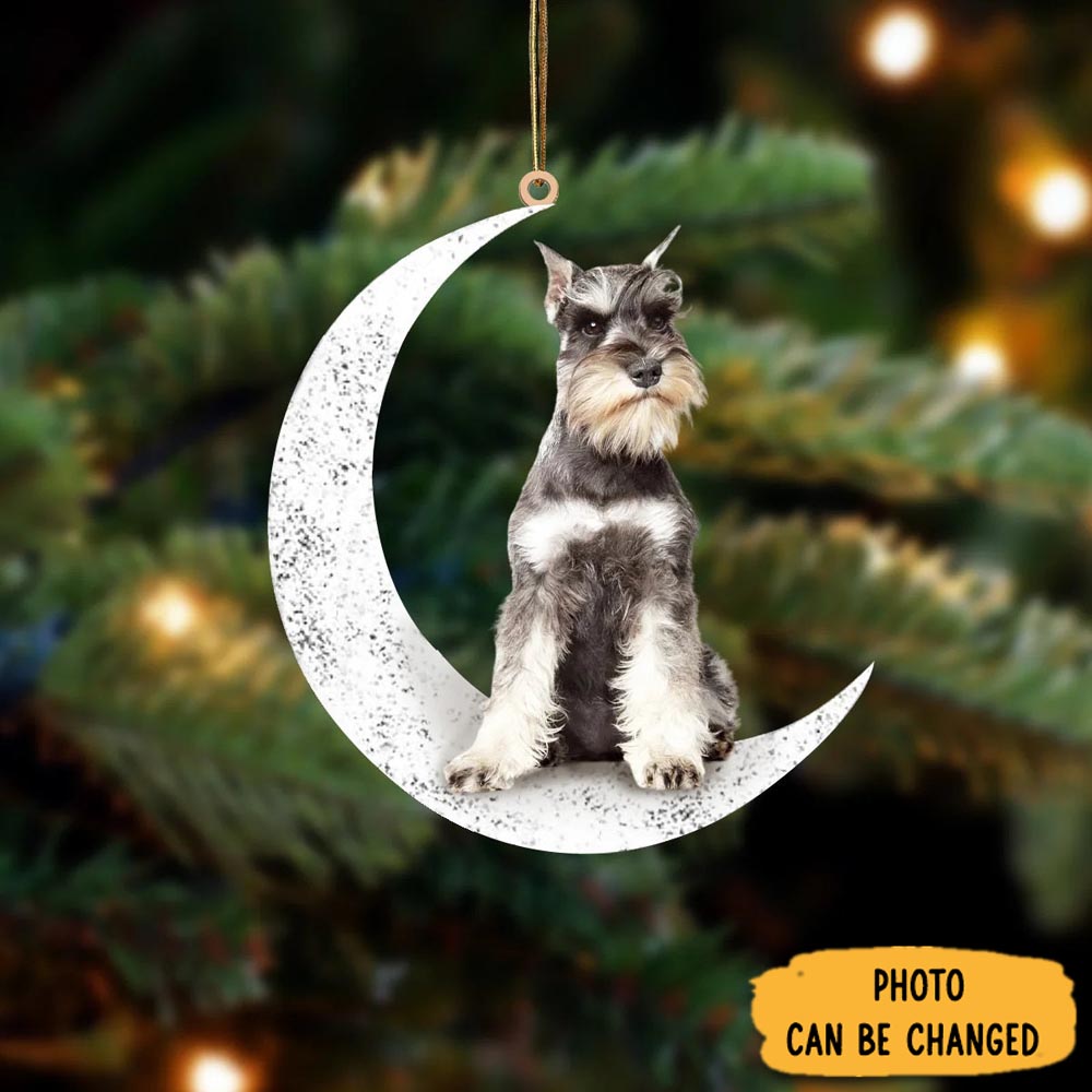 Personalized Schnauzer Sit On The Moon Ornament Timeless Ornament For Holiday Memories