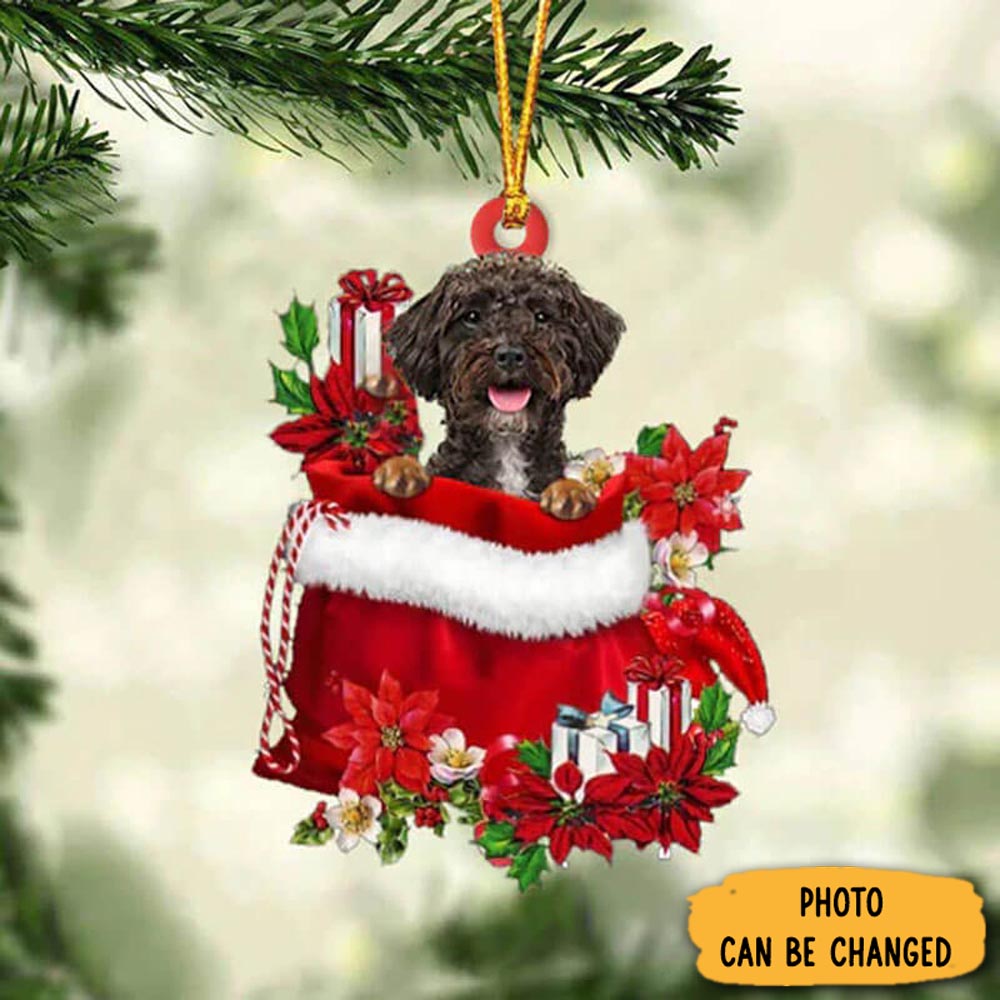 Personalized Schnoodle In Gift Bag Christmas Ornament Personalized Ornament For Holiday Decor
