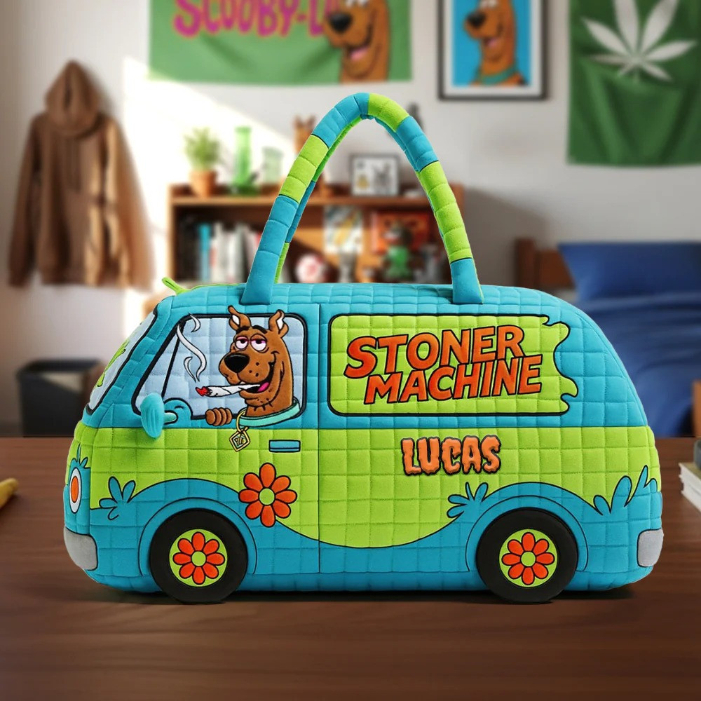 Personalized Scooby Doo Mystery Machine Quilted Duffle Bag Stoner Machine Retro Fan Gear Funny Gift