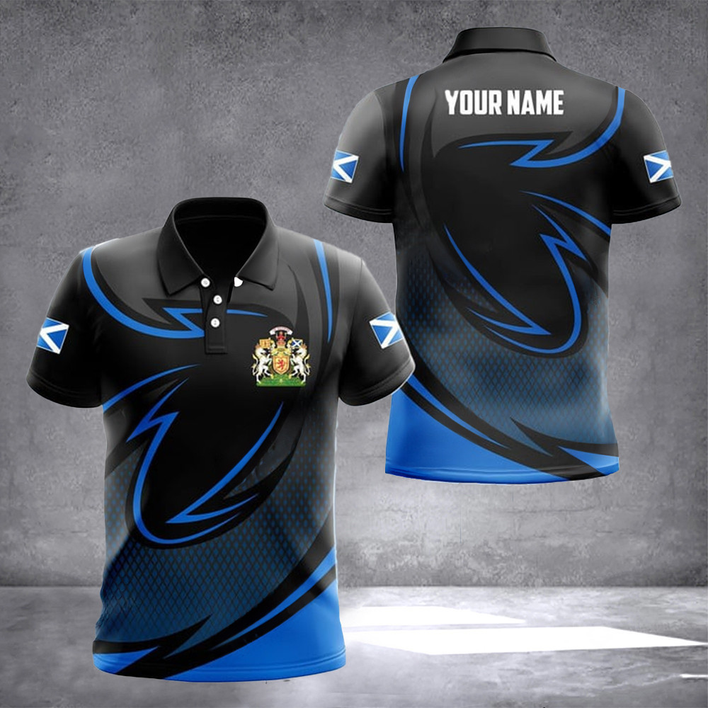 Personalized Scotland Coat Of Arms Polo Shirt Scotland Heraldry Swedish Emblem Merch
