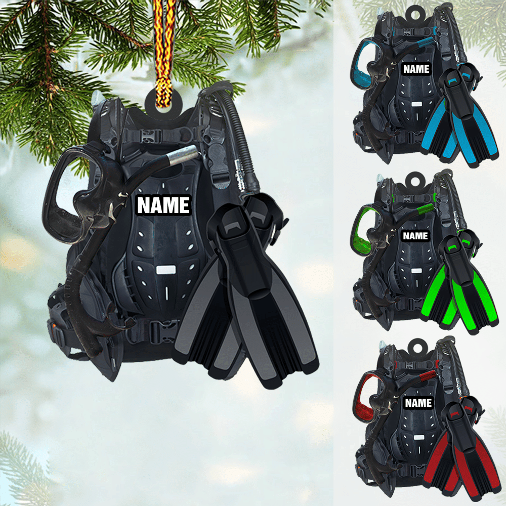 Personalized Scuba Diving Equipment Custom Shaped Ornament for Scuba Diver