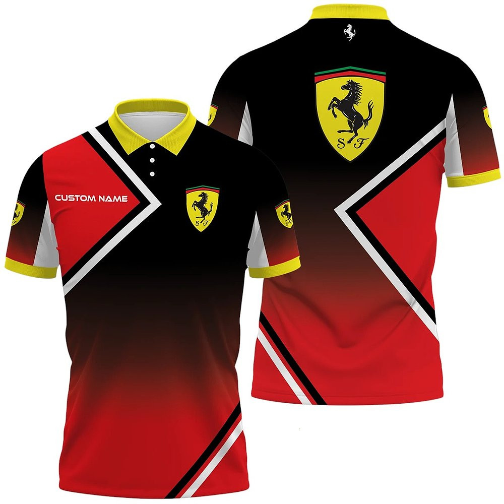 Personalized Scuderia Ferrari Polo Shirt Ferrari Apparel Best Gift For Racing Fans