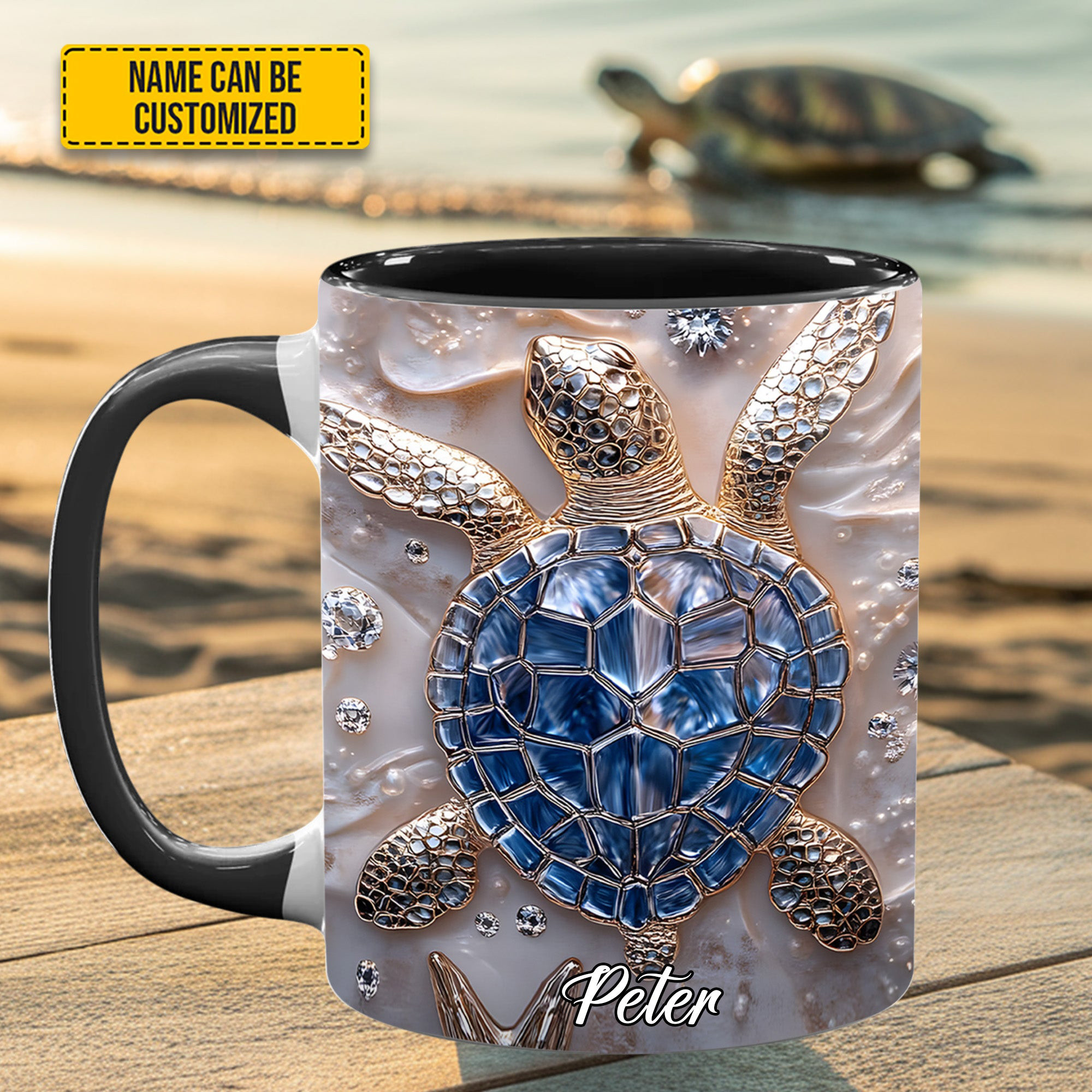 Personalized Sea Turtle Mug Animal Design Kitchen Mug Turtle Lovers Presents