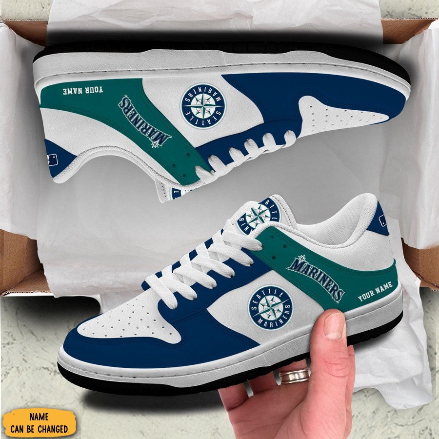 Personalized Seattle Mariners SB Dunk Low Top Shoes Presents For Baseball Fans