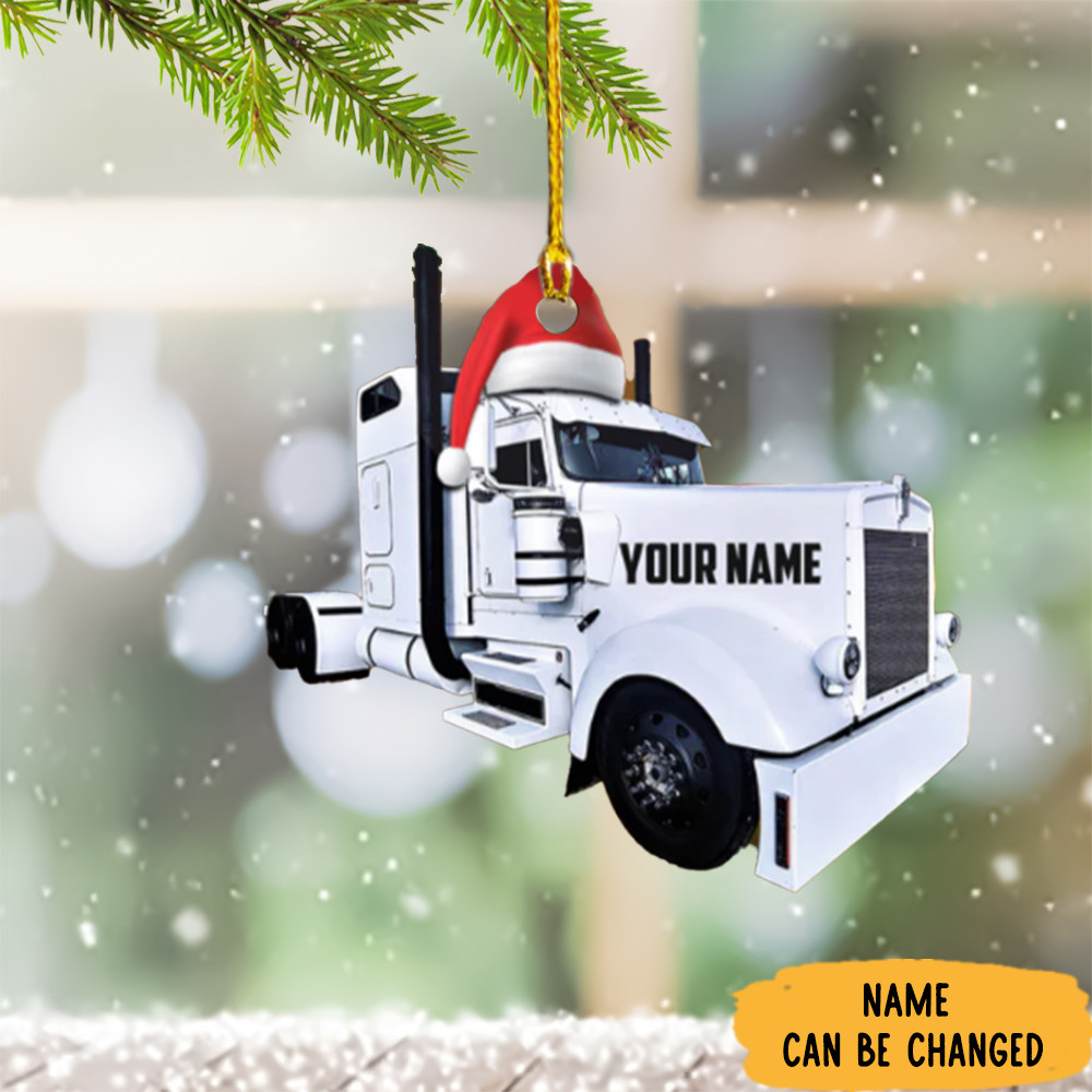 Personalized Semi Truck Christmas Ornament 2024 Truck Driver Ornament Decoration Gifts