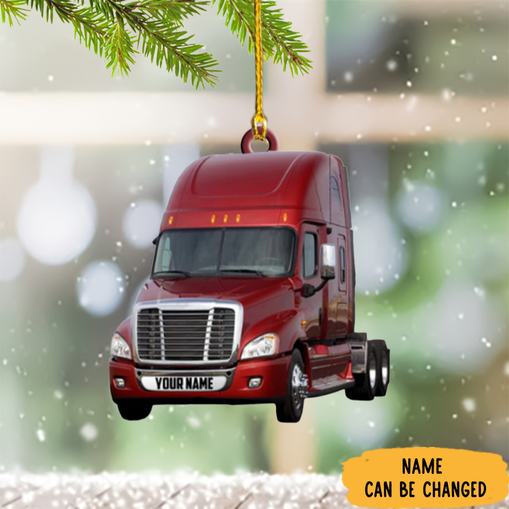Personalized Semi Truck Christmas Ornament Truck Driver Christmas Ornaments 2024