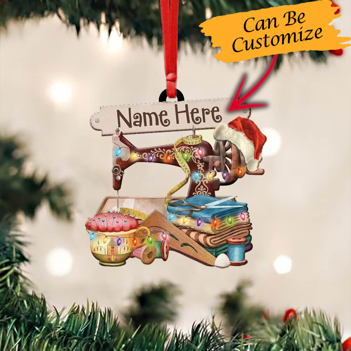 Personalized Sewing Machine Ornament Sewing Lover Xmas Tree Decorations Ideas Gifts For Tailors