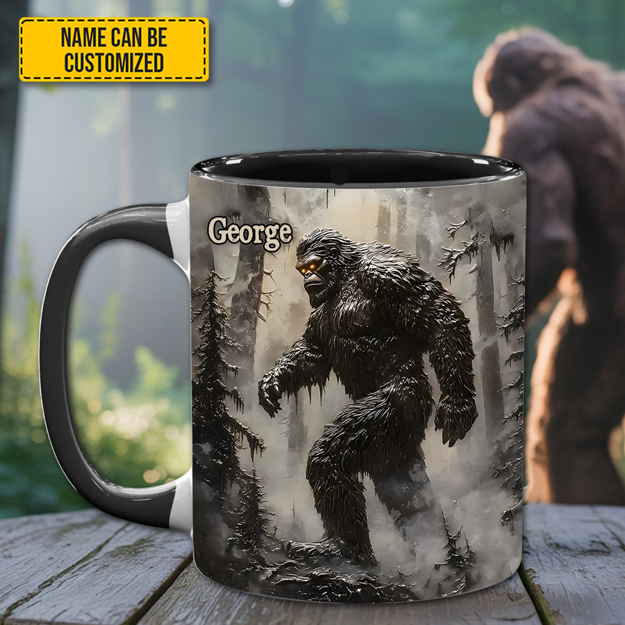Personalized Shadow Stalker Mug Mythical Themed Custom Coffee Cups Gifts For Sasquatch Lovers