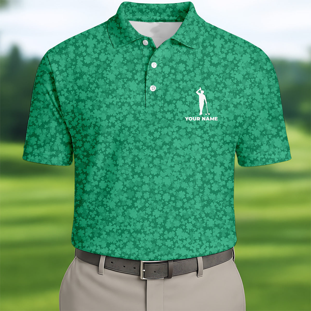 Personalized Shamrock Beer Lucky Four Leaf Clover St Patrick Day Polo Shirt Golf Dad Clothes