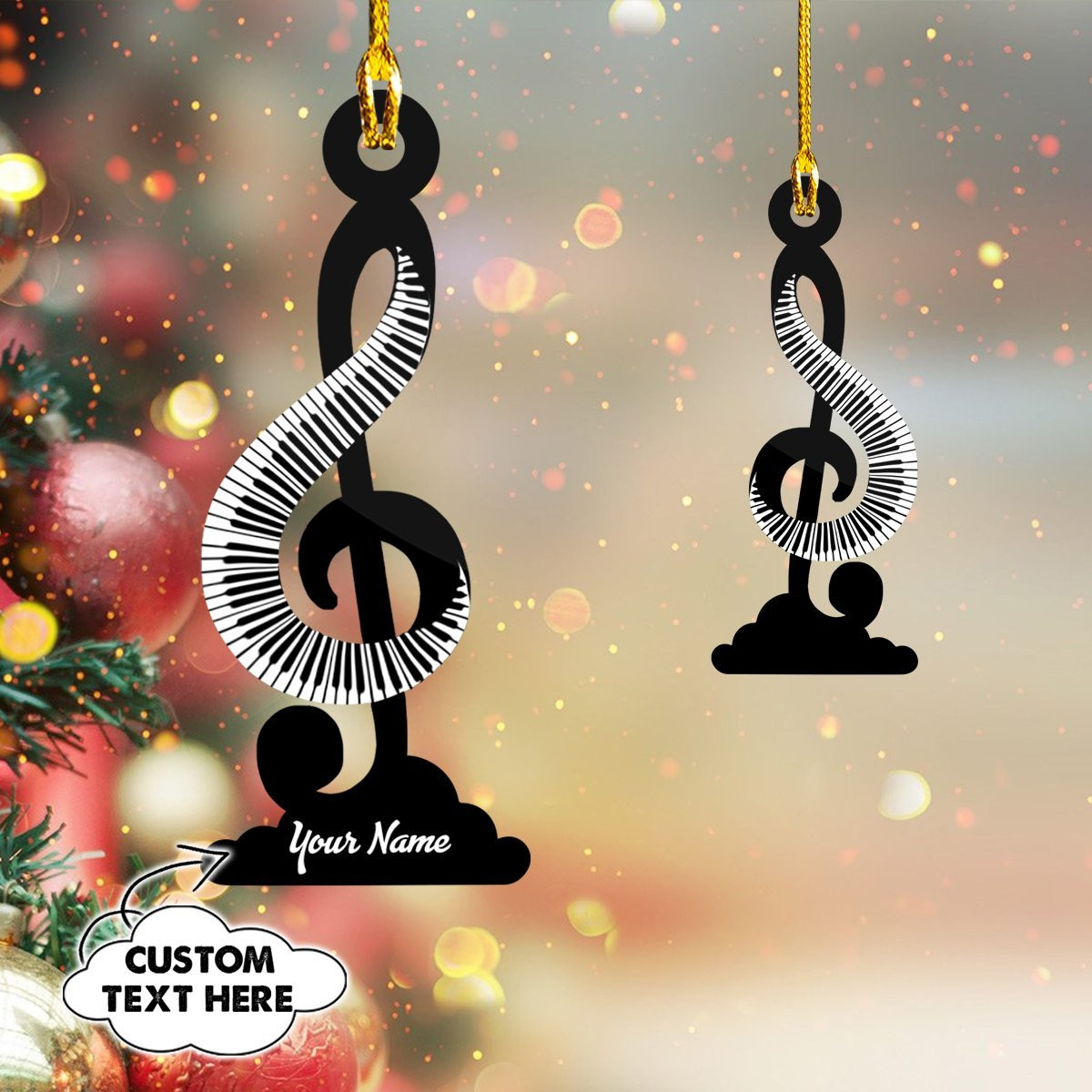 Personalized Shaped Ornament Piano Music Note Music Note Ornament Gift for Music Lover