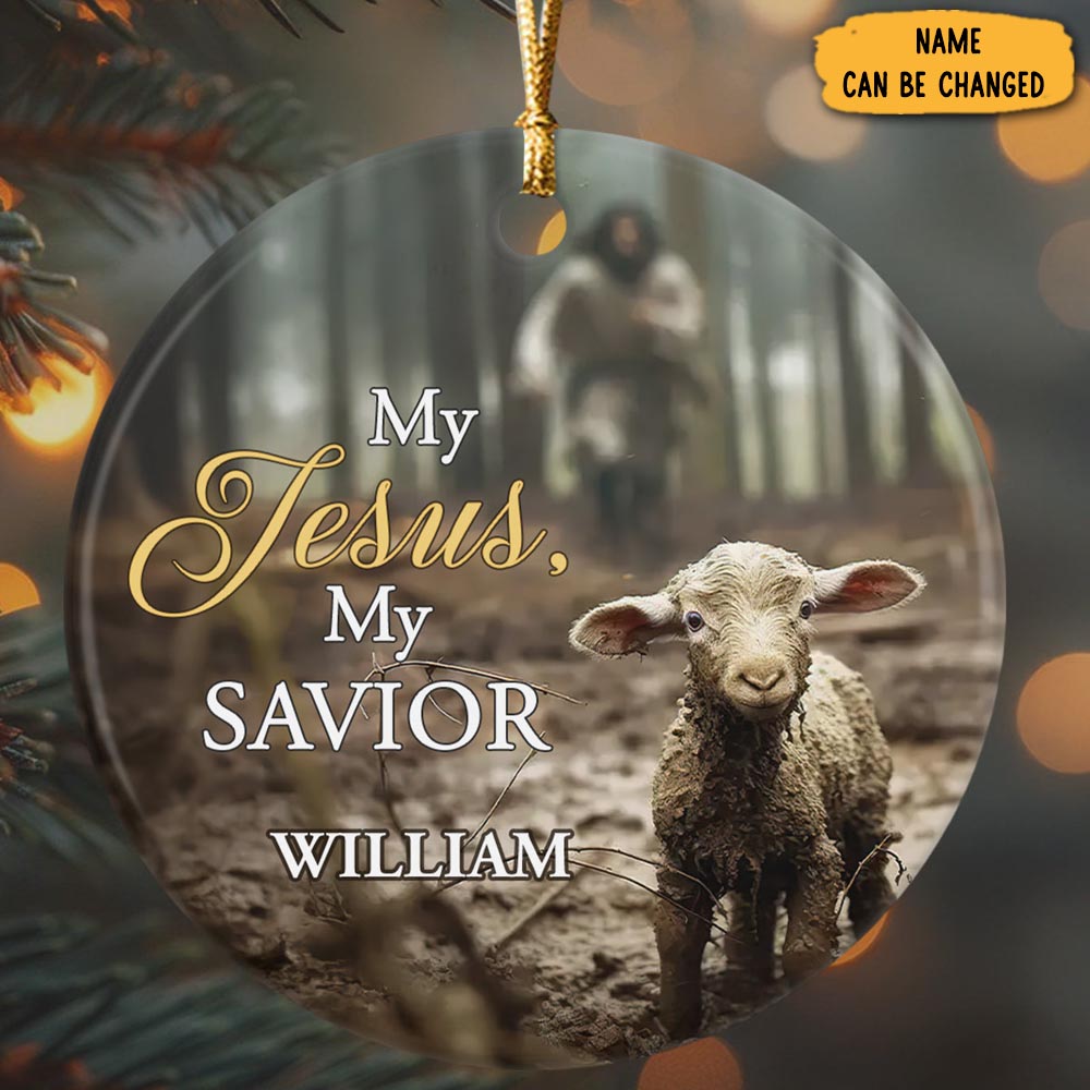 Personalized Sheep My Jesus My Savior Christmas Ornament Unique Christmas Ornaments