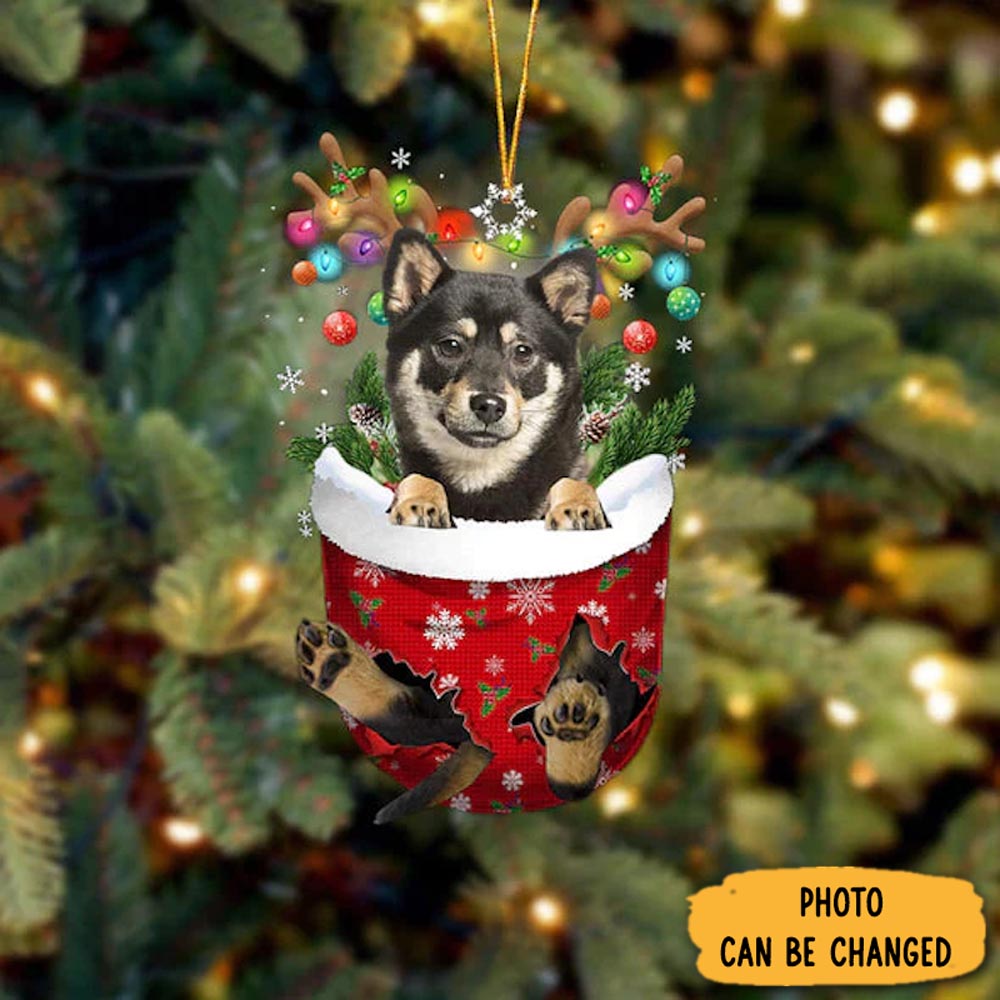 Personalized Shiba Inu In Snow Pocket Christmas Ornament Unique Ornament Gift For Friends