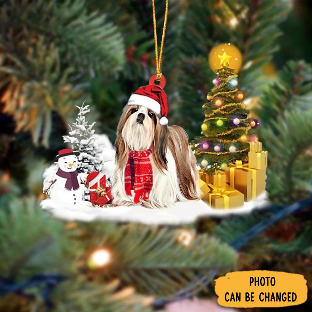 Personalized Shih Tzu Christmas Ornament Elegant Tree Ornament Decoration