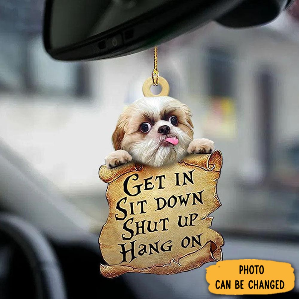Personalized Shih Tzu Get In Ornament Lovely Holiday Ornament Display