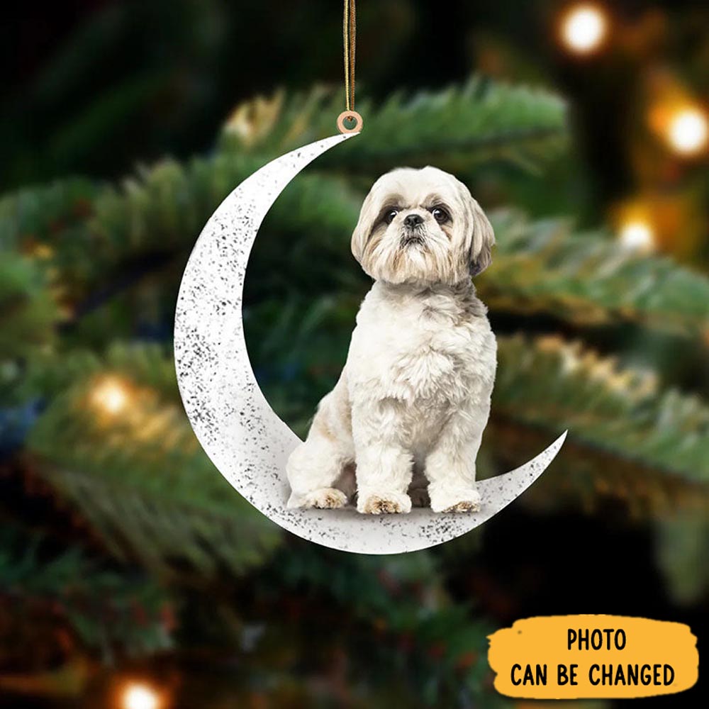 Personalized Shih Tzu Sit On The Moon Ornament Perfect Ornament Gift For Her