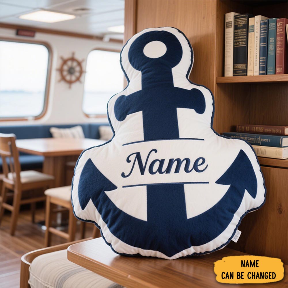 Personalized Ship Anchor Pillow Sailor Themed Bedroom Decor Gifts For Sailors