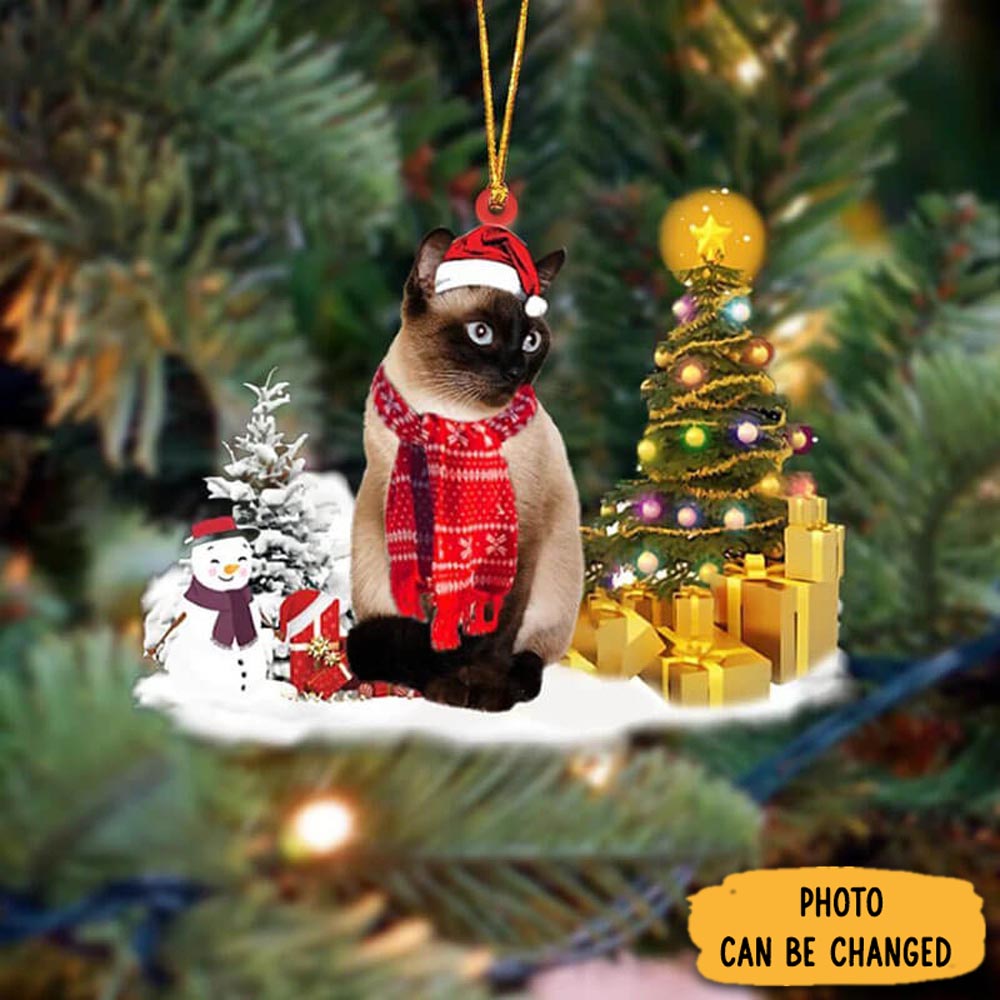 Personalized Siamese Cat Christmas Ornament Memorable Anniversary Ornament Keepsake
