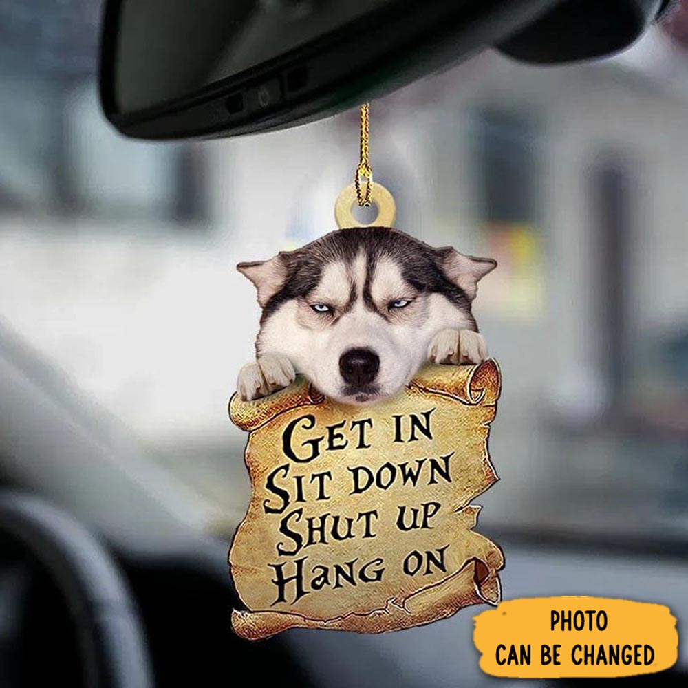 Personalized Siberian Husky Get In Ornament Memorable Anniversary Ornament Keepsake