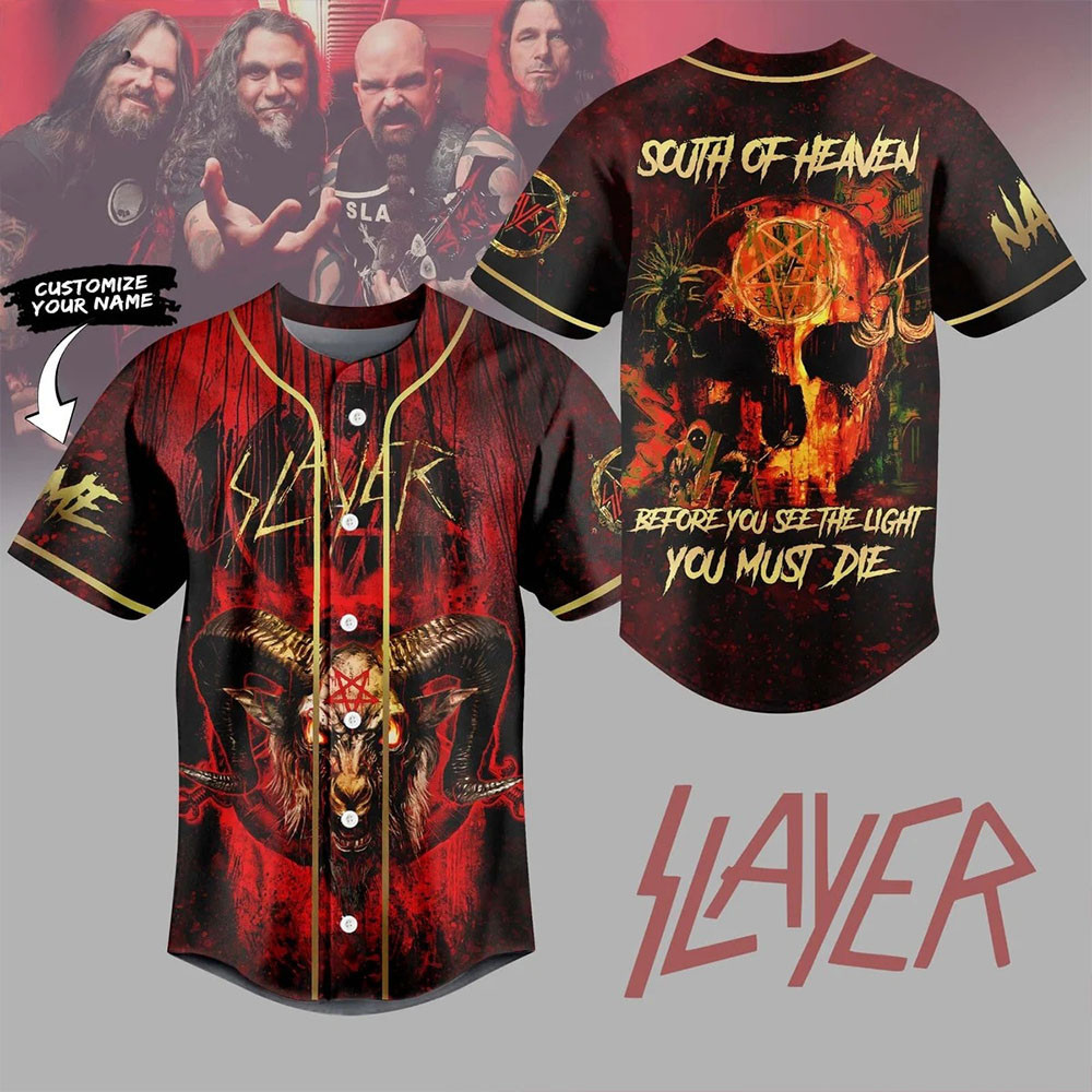 Personalized Slayer South Of Heaven Before You See The Light Baseball Jersey Best Music Collectibles For Rock Fans