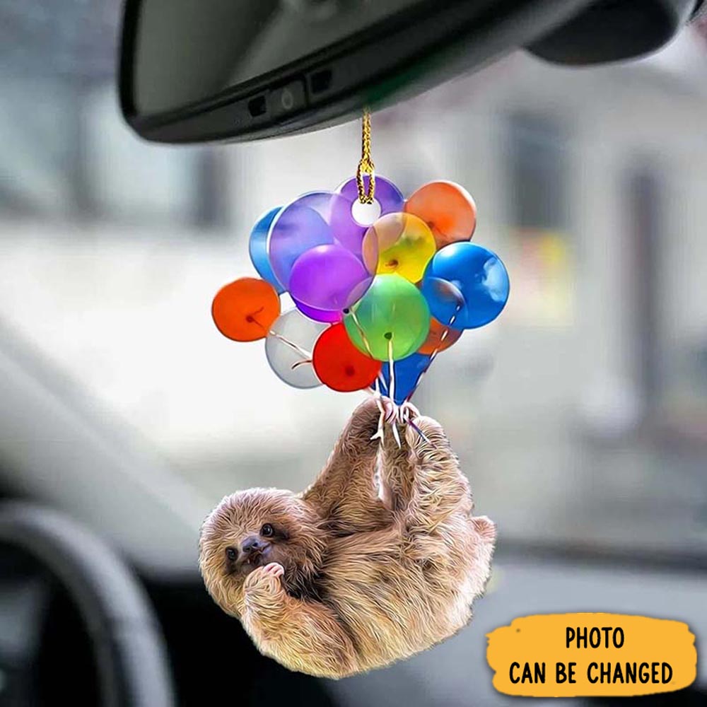 Personalized Sloth Fly With Bubbles Car Hanging Ornament Heartfelt Ornament Gift For Mom