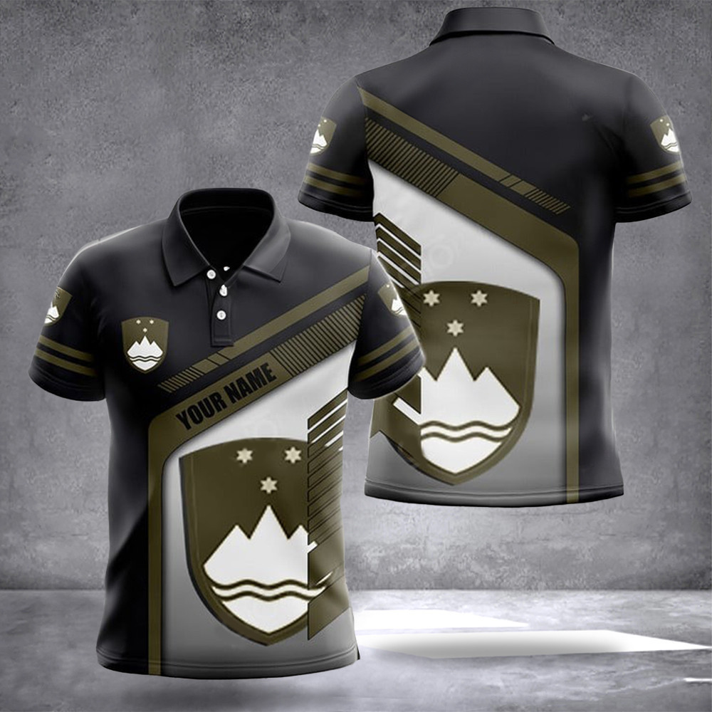 Personalized Slovenia Coat Of Arms Polo Shirt Custom Slovenia Flag Crest Polo Gifts