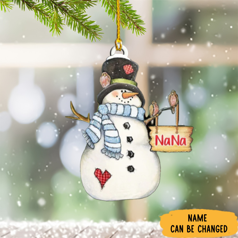 Personalized Snowman Ornament Snowman Christmas Tree Ornaments 2024