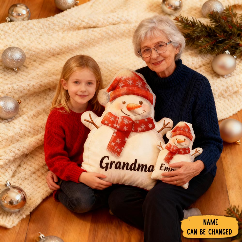 Personalized Snowman With Scarf Pillow Winter Decor Home Decor Pillow Snowman Lover Xmas Gifts