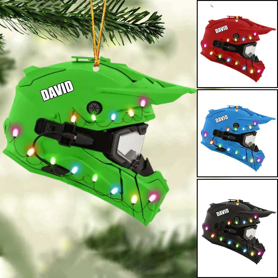 Personalized Snowmobile Helmet Acrylic Ornament for Snowmobile Lovers Christmas Gift