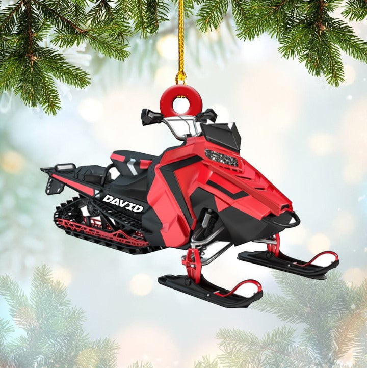 Personalized Snowmobile Rider Ornament Acrylic for Snowmobile Lovers