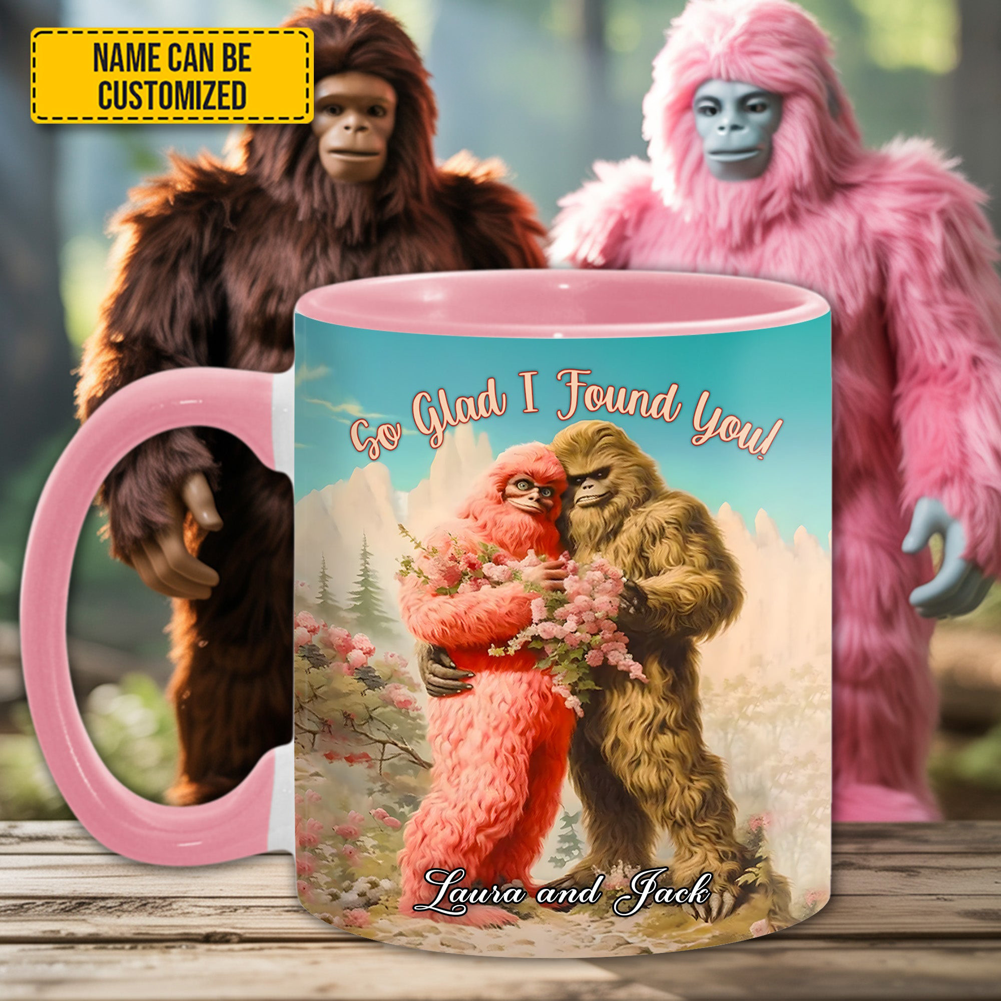 Personalized So Glad I Found You Bigfoot Mug Happy Anniversary Mug Best Gifts