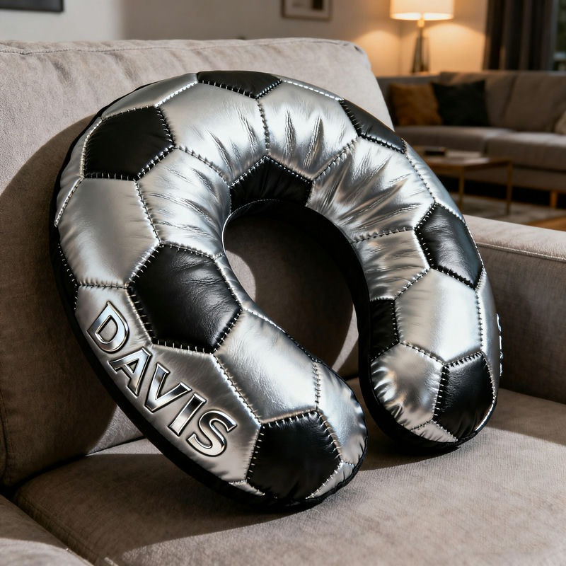 Personalized Soccer Ball U Shaped Pillow Home Decor Christmas Gifts For Soccer Lovers