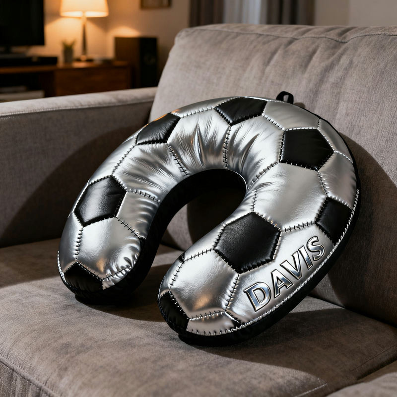 Personalized Soccer Ball U Shaped Pillow Living Room Decor Christmas Ideas For Soccer Lovers