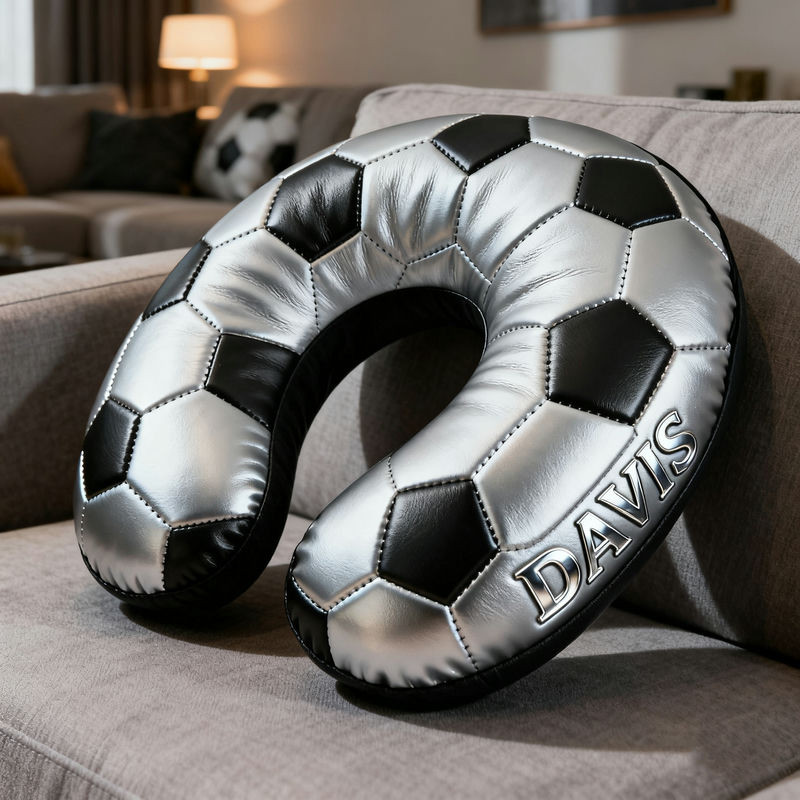 Personalized Soccer Ball U Shaped Pillow Sofa Decor Christmas Gifts For Soccer Lovers