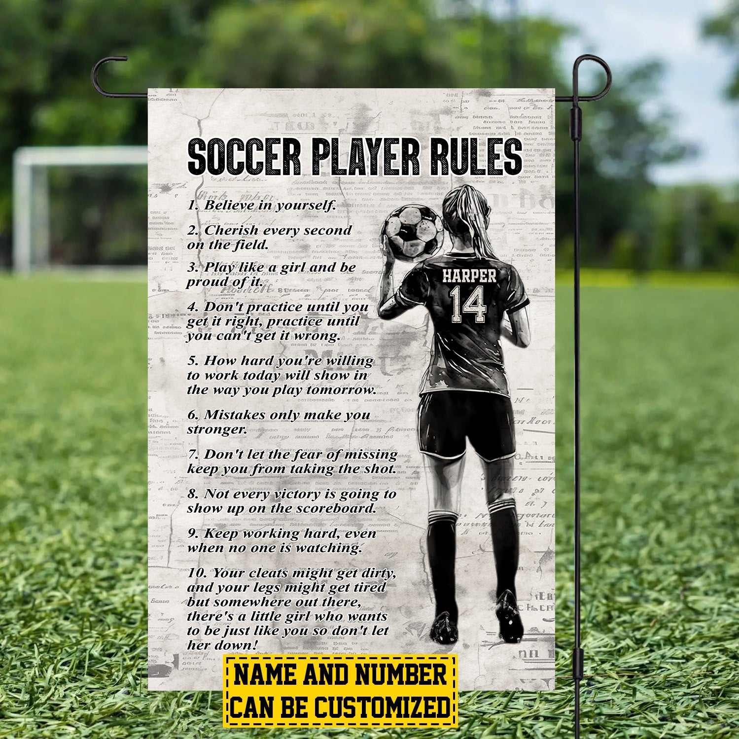 Personalized Soccer Life Lessons Flag Sports Outdoor Decor Gift For Soccer Girls