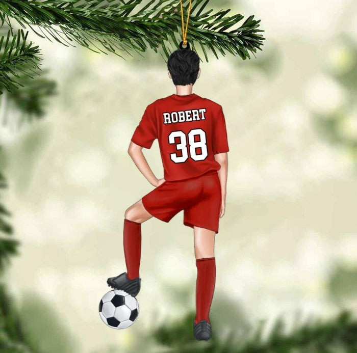 Personalized Soccer Player Christmas Ornament  Great Gift Idea For Soccer Players & Soccer Lovers