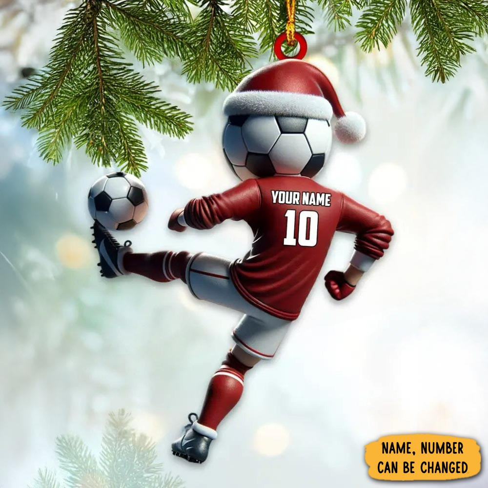 Personalized Soccer Player Christmas Ornament Holiday Home Decor Xmas Gift For Soccer Lovers