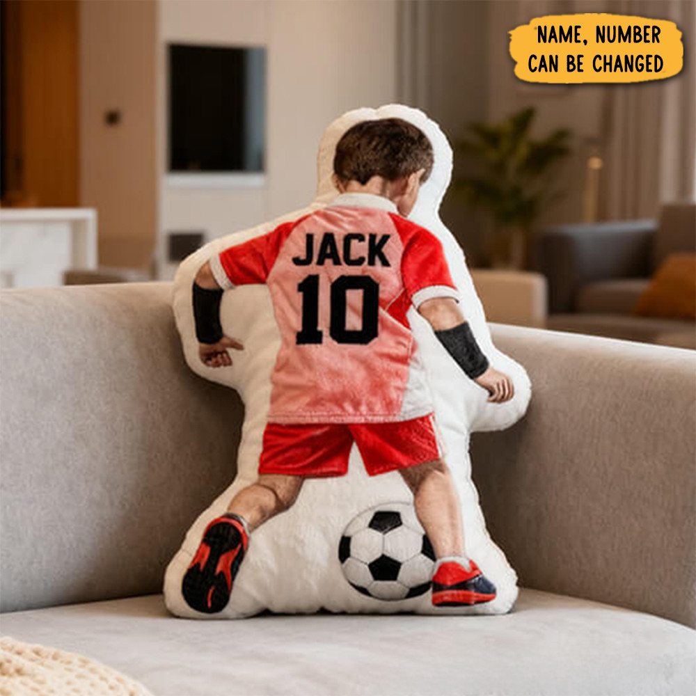 Personalized Soccer Player Pillow With Custom Name And Number