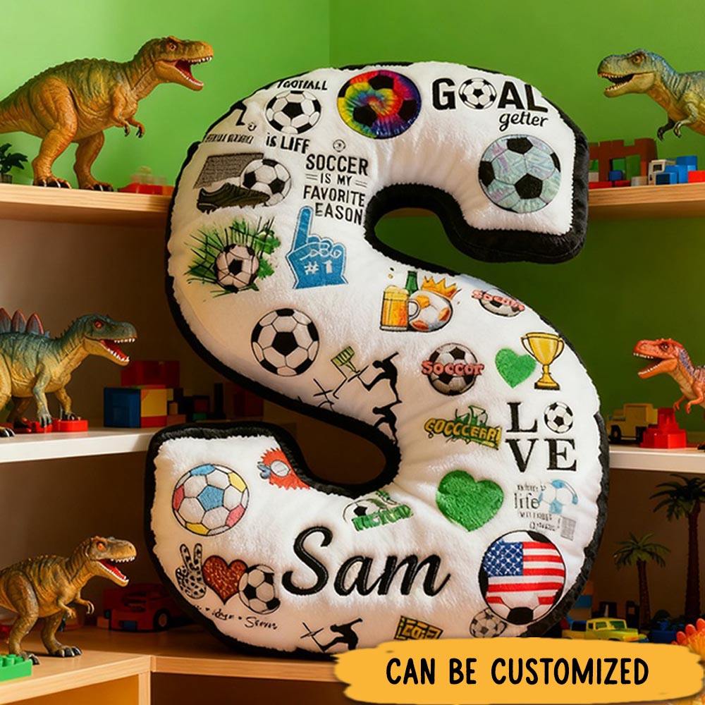 Personalized Soccer Themed Letter with Your Initial and Name for Soccer Enthusiasts