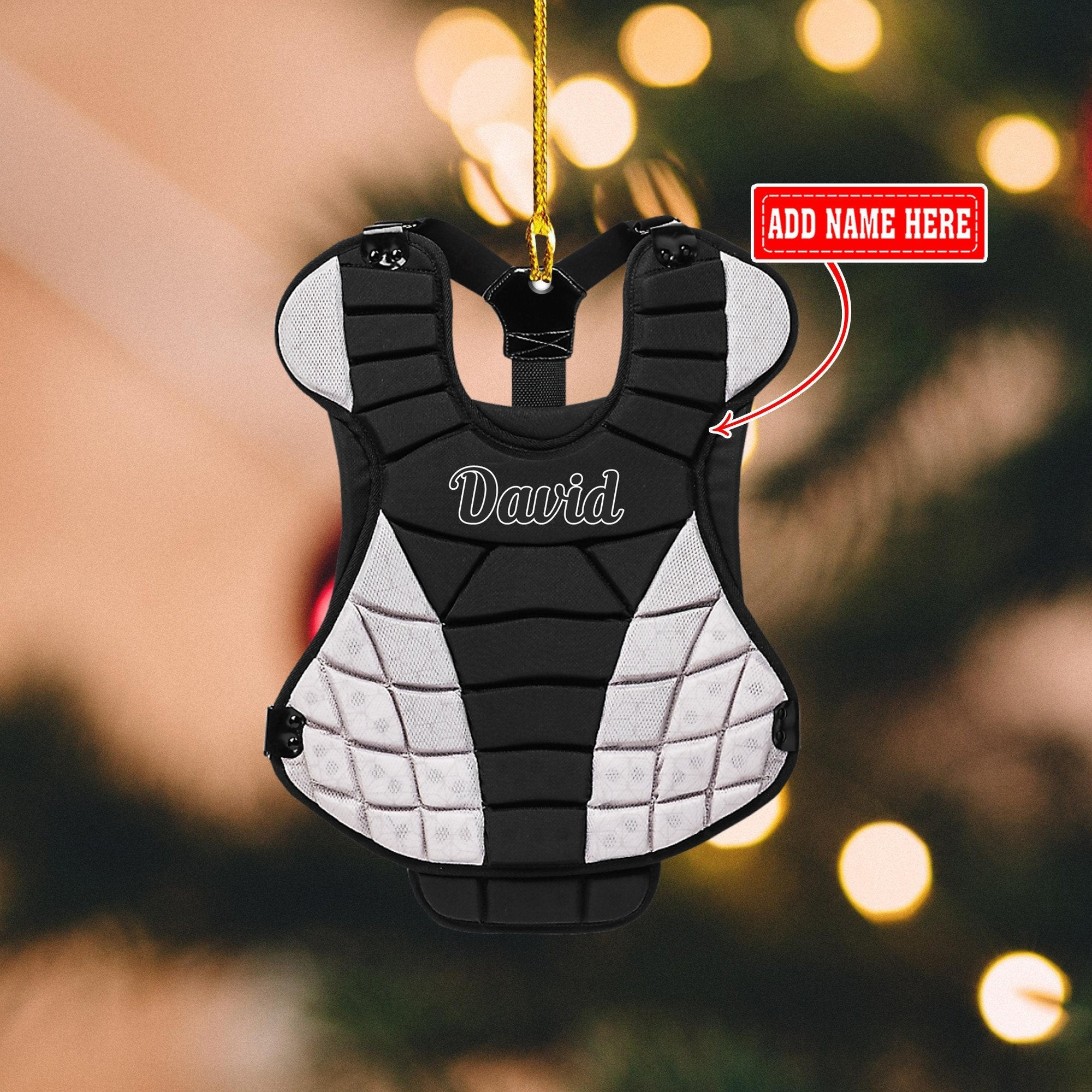 Personalized Softball Catcher Christmas Ornaments Black Catcher for Softball Player