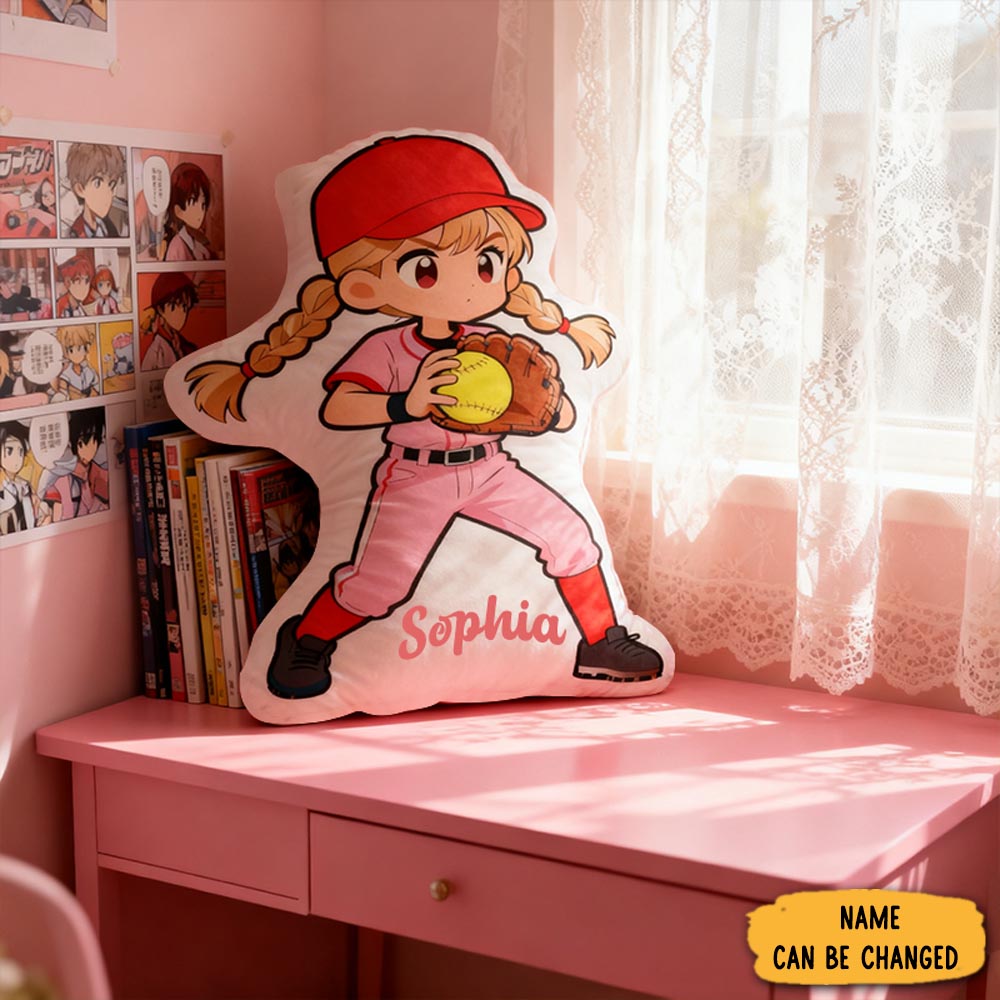 Personalized Softball Player Pillow Couch Pillows Sofa Decor Gifts For Softball Lovers