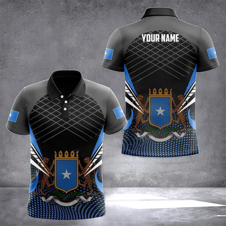 Personalized Somalia Coat Of Arms Polo Shirt Coat Of Arms Of Somalia Flag Gifts