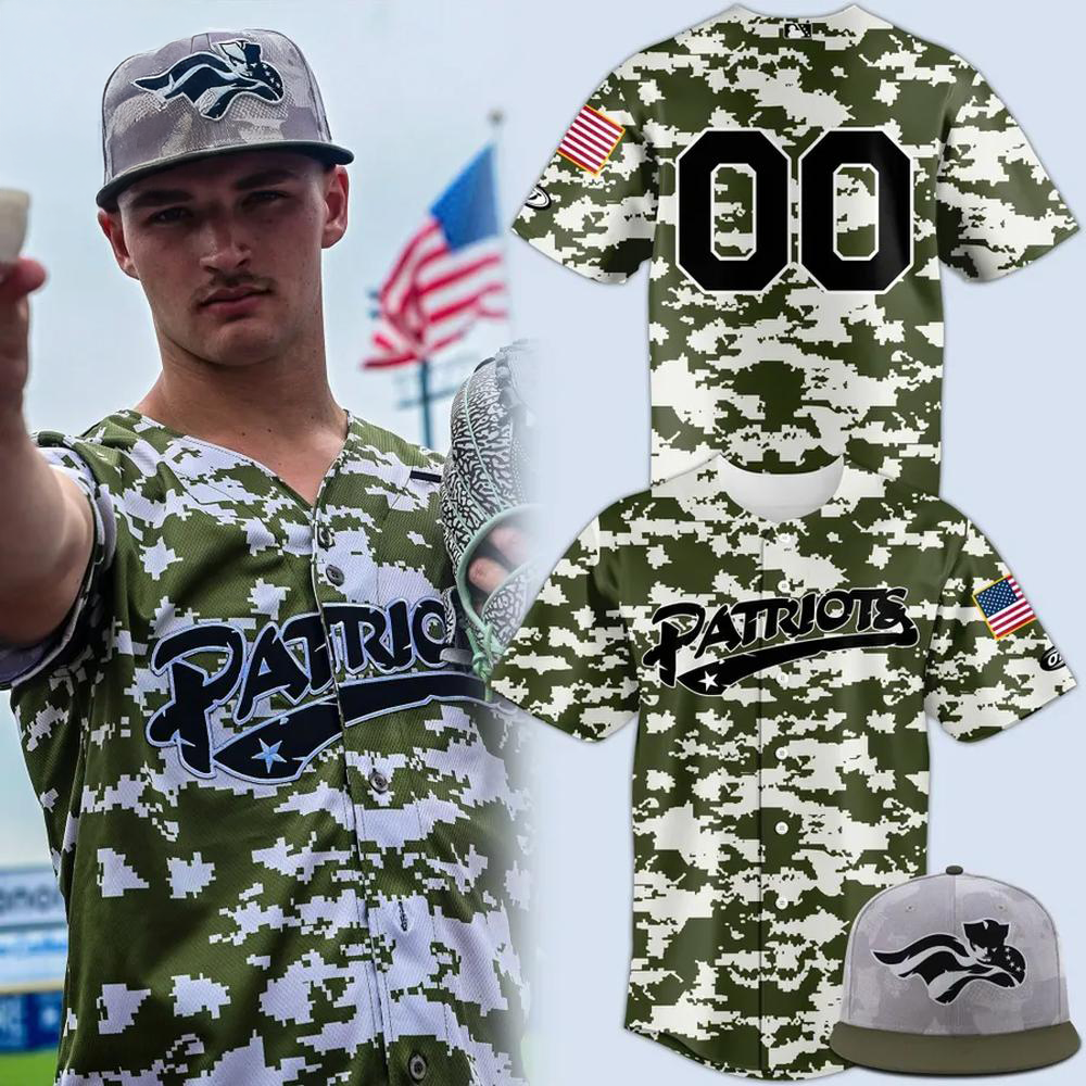 Personalized Somerset Patriots Military Appreciation Night Camo Baseball Jersey Somerset Patriots Merch Best Gifts For Baseball Players
