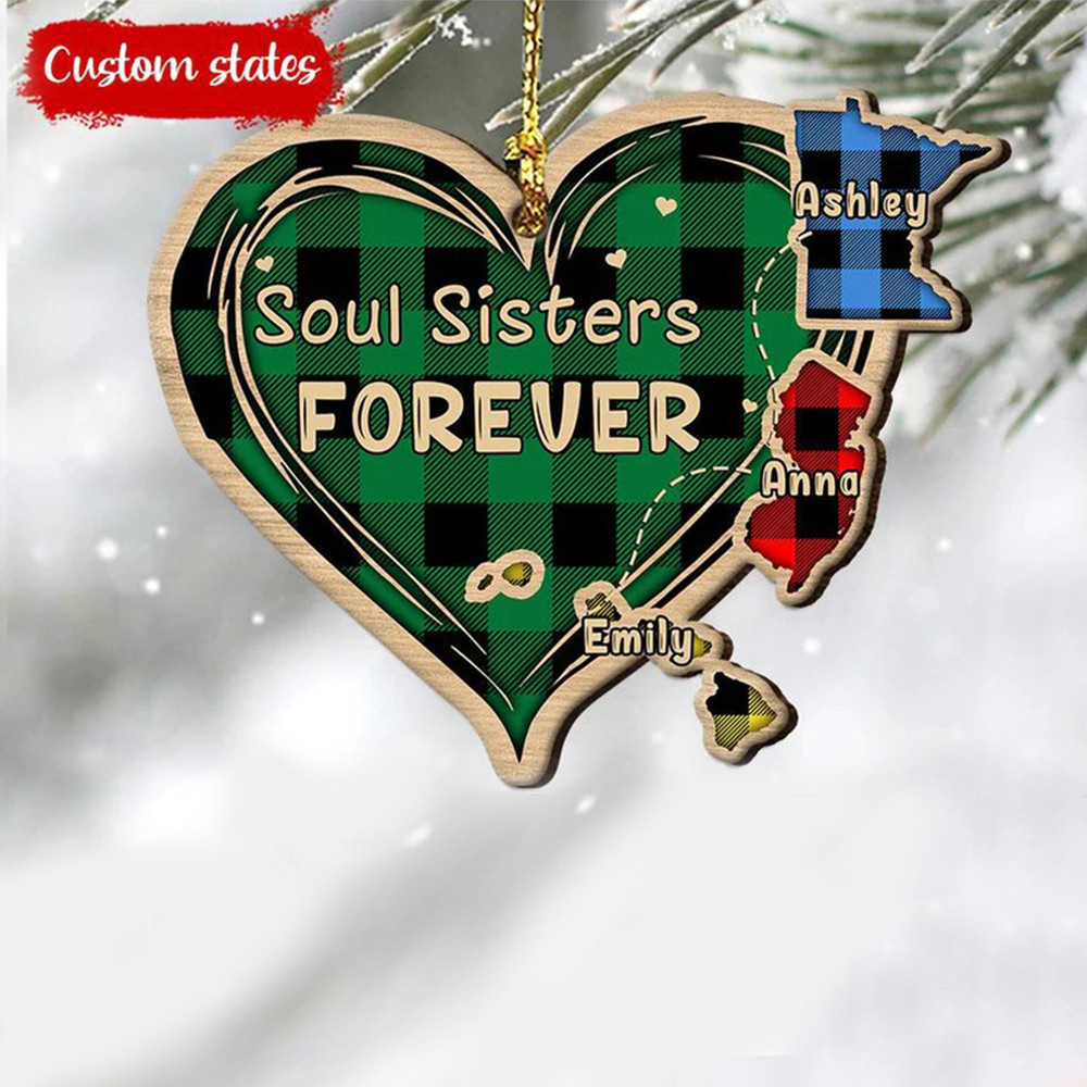 Personalized Soul Sister Forever Ornament 2024 Besties Forever Ornament Decoration Gifts