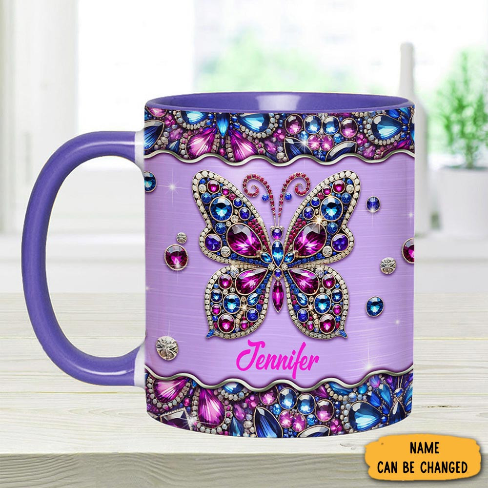 Personalized Sparkle Butterfly Mug Butterfly Coffee Mugs Cool Gifts For Her