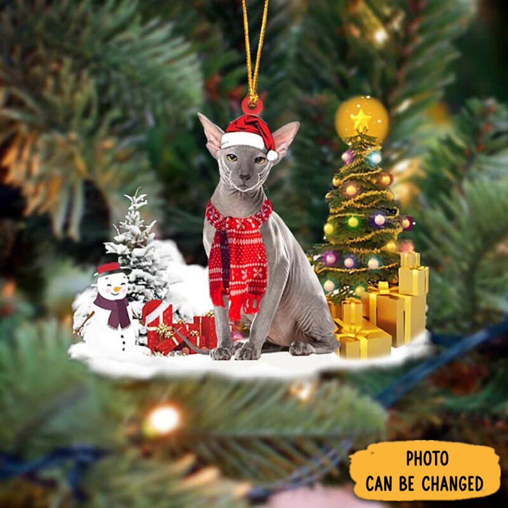 Personalized Sphynx Cat Christmas Ornament Unique Thanksgiving Ornament Idea