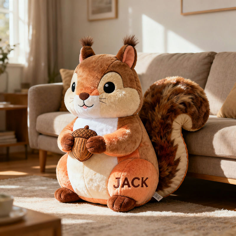 Personalized Squirrel Holding Acorn Pillow Sofa Decor Christmas Gifts For Squirrel Lovers