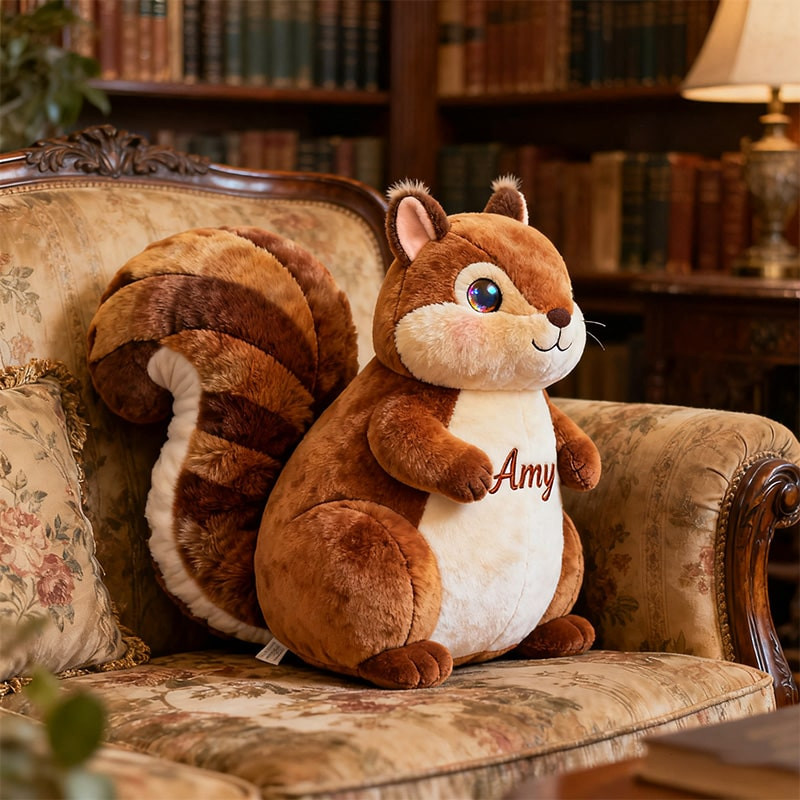 Personalized Squirrel Pillow Cute Sofa Decor Christmas Gifts For Squirrel Lovers